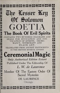 The lesser Key of Solomon, Goetia, the book of evil spirits : $b contains two hundred diagrams and seals for invocation and convocation of spirits, necromancy, witchcraft and black art cover
